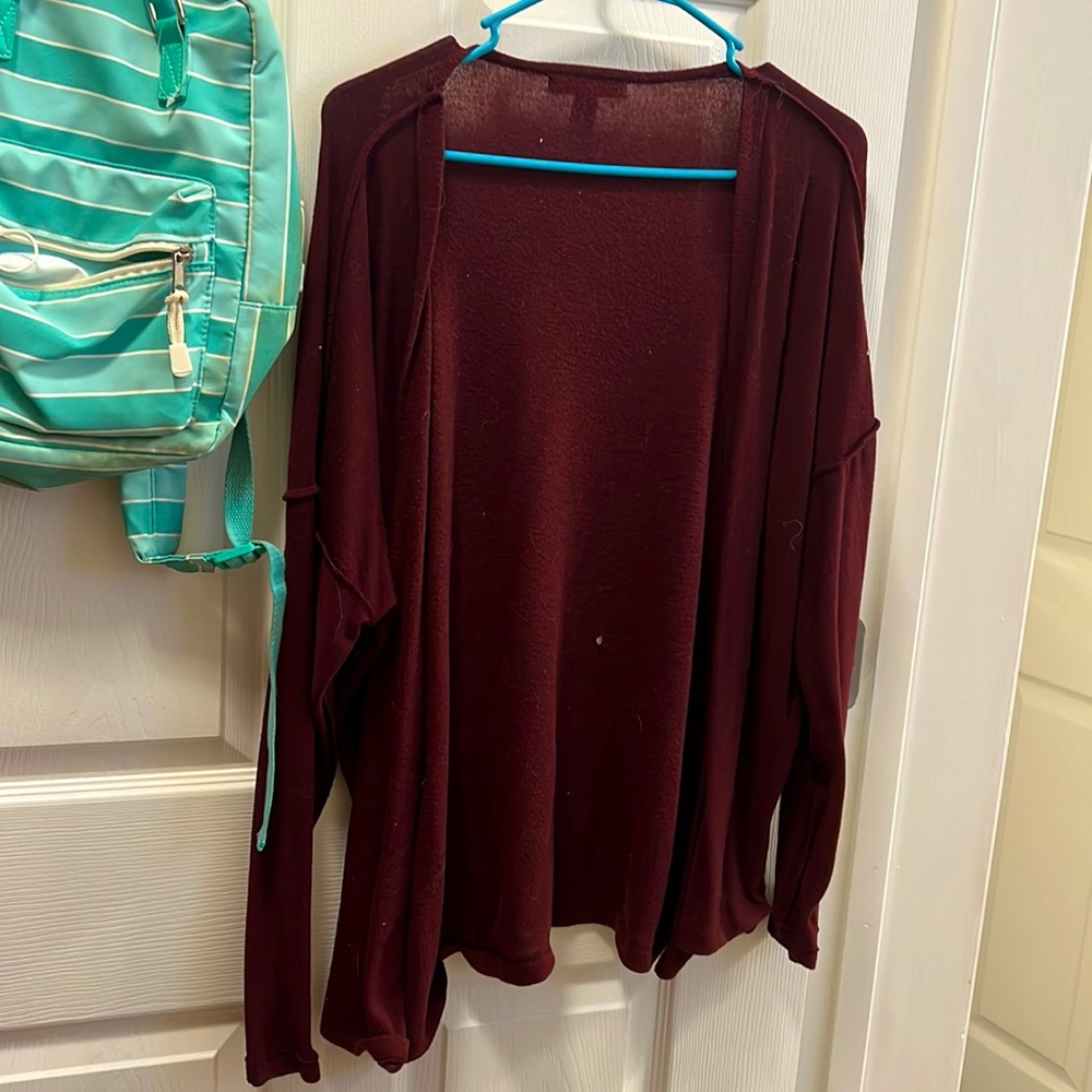 Long Forever 21 Maroon Cardigan